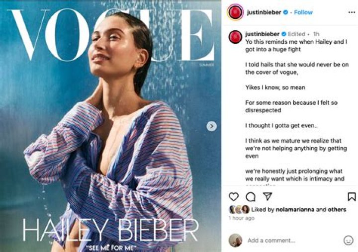 Justin Bieber Comments On Zayn Malik & Gigi Hadid Vogue Pic – Hollywood Life