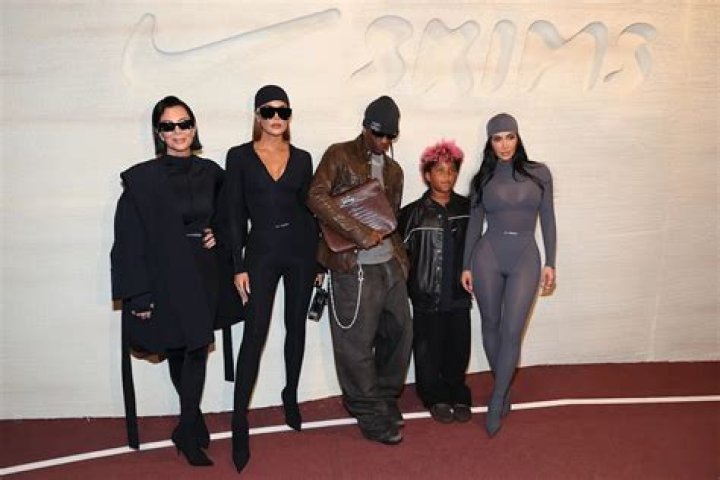 Kim Kardashian & Son Saint, 5, Wear Matching All-Black Leather Outfits In New Pics